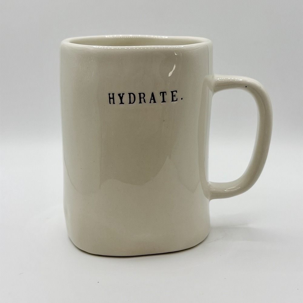 Rae Dunn by Magenta Ivory Ceramic Typewriter Hydrate Icon Coffee Mug